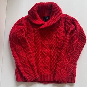 Janie and Jack Vibrant Red Cowl Neck Sweater